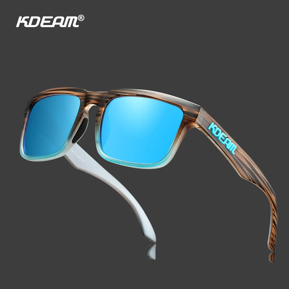 KDEAM Quadratische polarisierte Sonnenbrille für Herren im Freien, Lifestyle-Beschichtung, Sonnenbrille, neue passende Farben mit Box Image