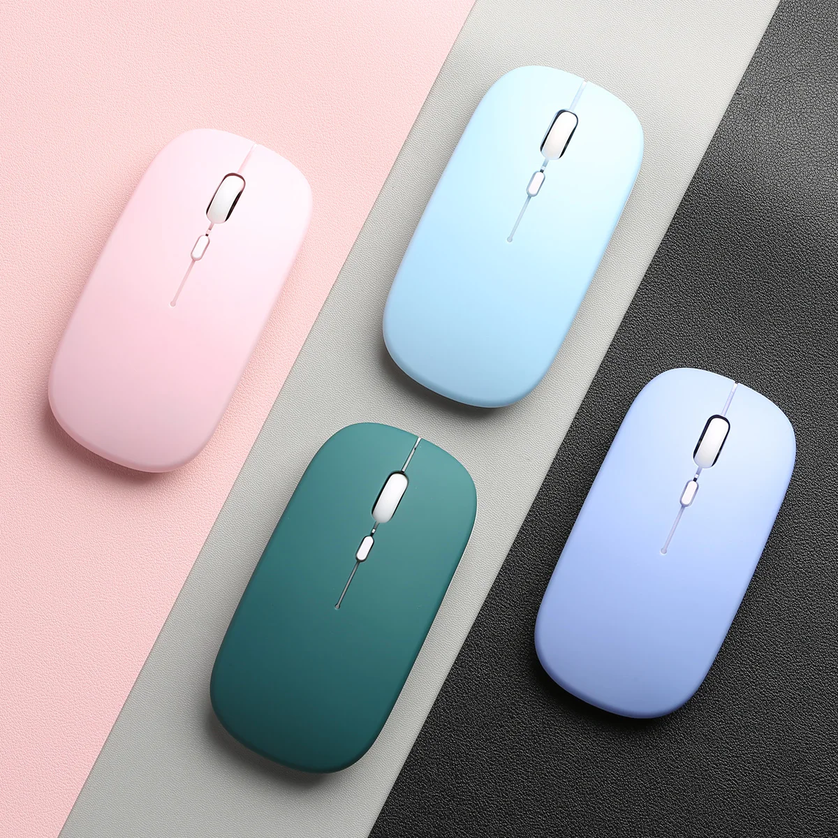 Bluetooth-kompatibel Maus Drahtlose Maus Stille Computer Mäuse Tragbare Arbeits Gaming Maus für Laptop iPad Air Pro Tablet PC Image