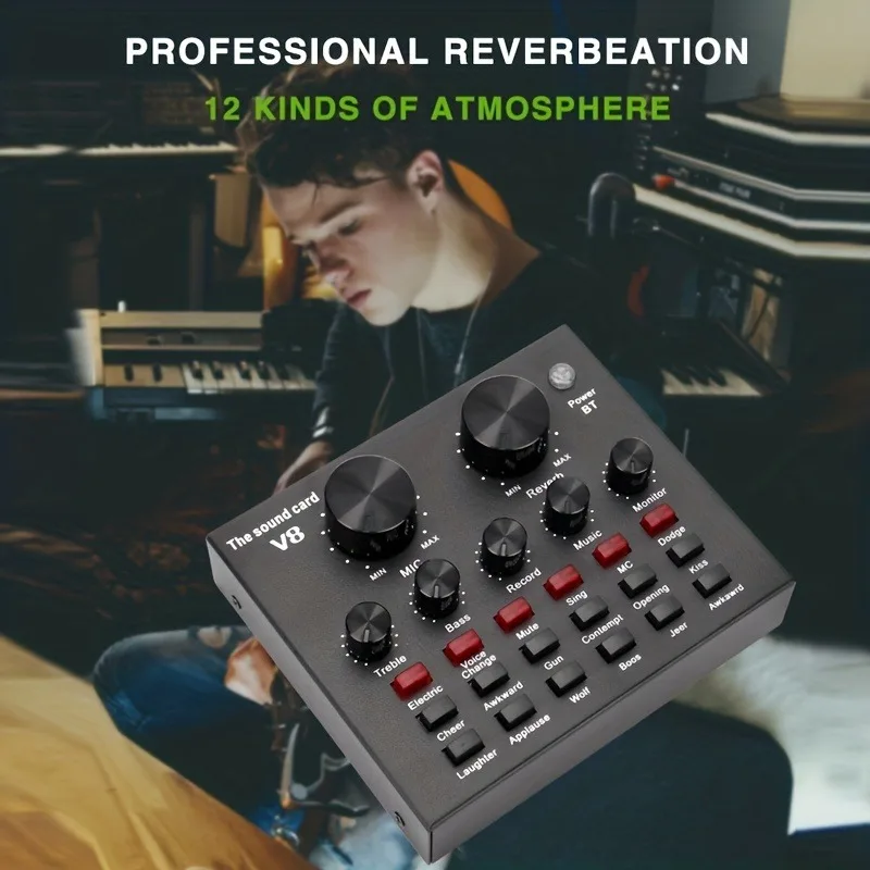 Grenz überschreitende Hot Style V8 Soundkarte Broadcast-Ausrüstung Anzug Computer Telefon Triller Spiel Host Spezial mikrofon Mikrofon Image