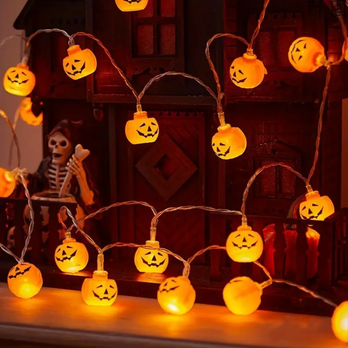 1pc 10/20 LED Halloween Mini Kürbis Lichterketten Batterie Betrieben Geschenke Dekorative Lampe Für Home Schlafzimmer Halloween Party Decor