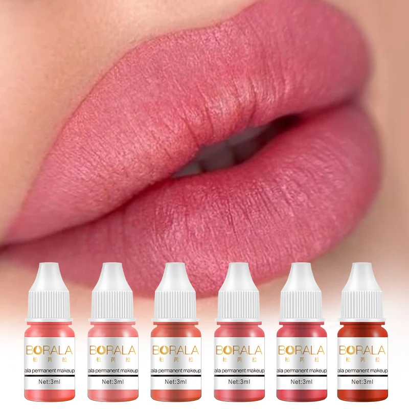Borala 26 Farben Permanent Make-up Pigment Lippen-Tattoo-Tinten Vegane Augenbrauen Microblading Pigmente 3ml Körperkunst-Tinte für PMU-Künstler Image