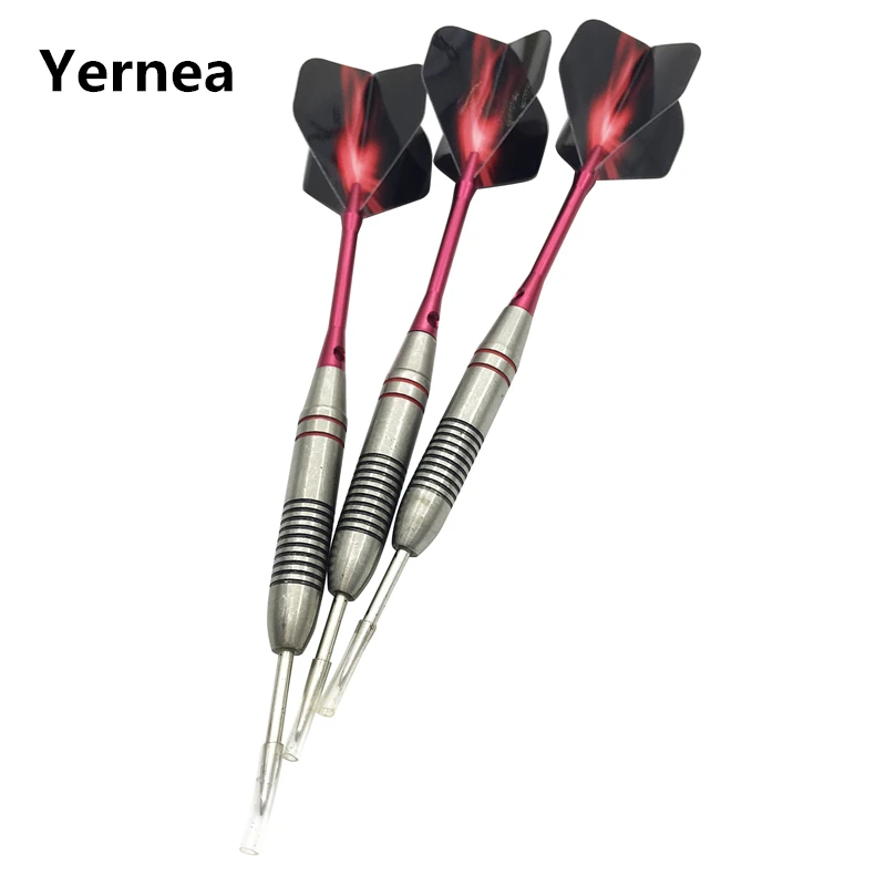 3-teilige Dartpfeile mit Edelstahlspitze, 24 g, professionelle Hartdarts, Wurfspiele, Sportspiele, Stiel aus Aluminiumlegierung, Dart-Barrel aus Edelstahl