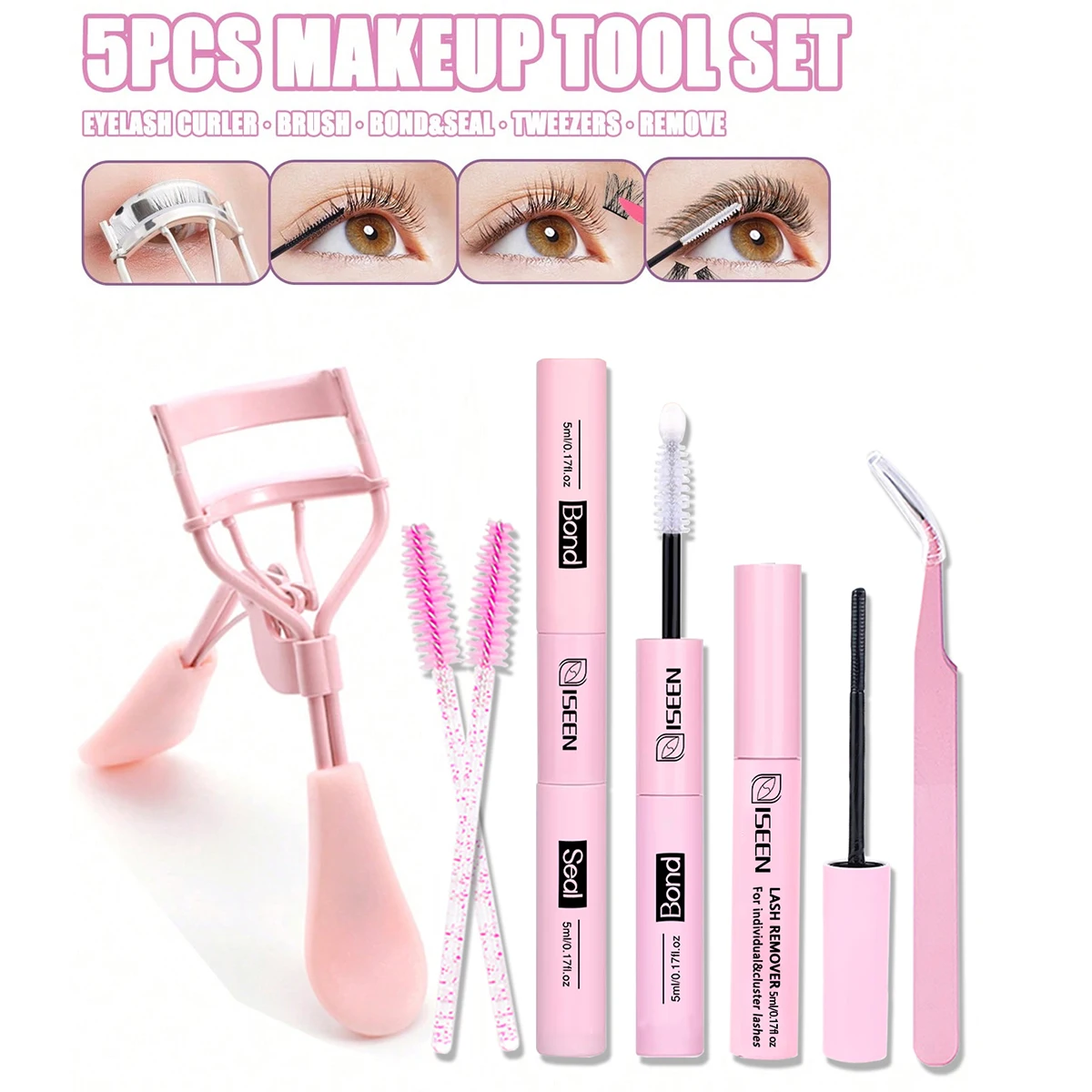 ISEEN Lash Bond and Seal 10 ml für Wimperncluster Super Hold Langlebiger, nicht reizender Wimpernkleber für Heimwerker zu Hause Image
