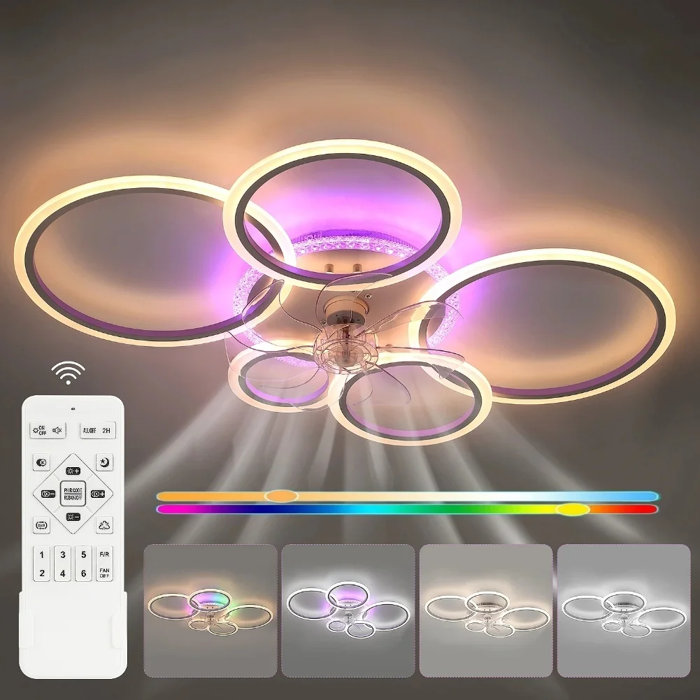 Deckenventilator-Controller, 2,4 G Lüfter-Fernbedienung für Wohnzimmer, leiser, effizienter Luftstrom, Kunststoffgehäuse, 2,4 GHz, kabellos Image