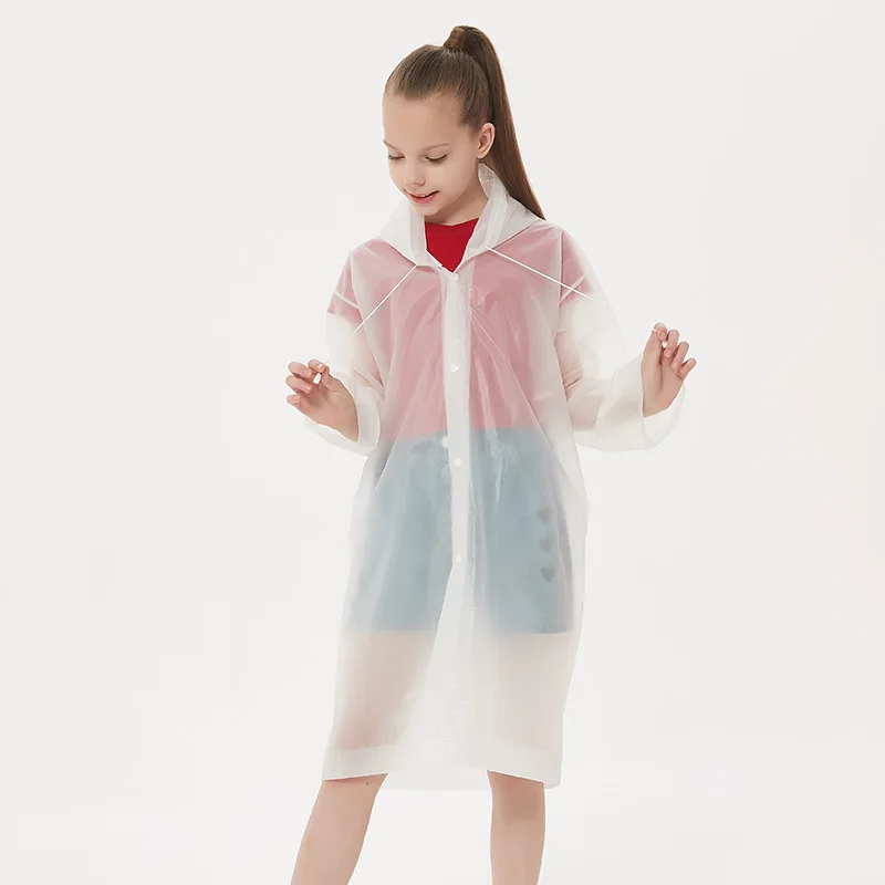Kinder-Regenponcho Wiederverwendbare Reise-Regenbekleidung Mantel Outdoor-Wanderzubehör Kinder-Regenjacke Wasserdichte Kinder-Regenkleidung Image