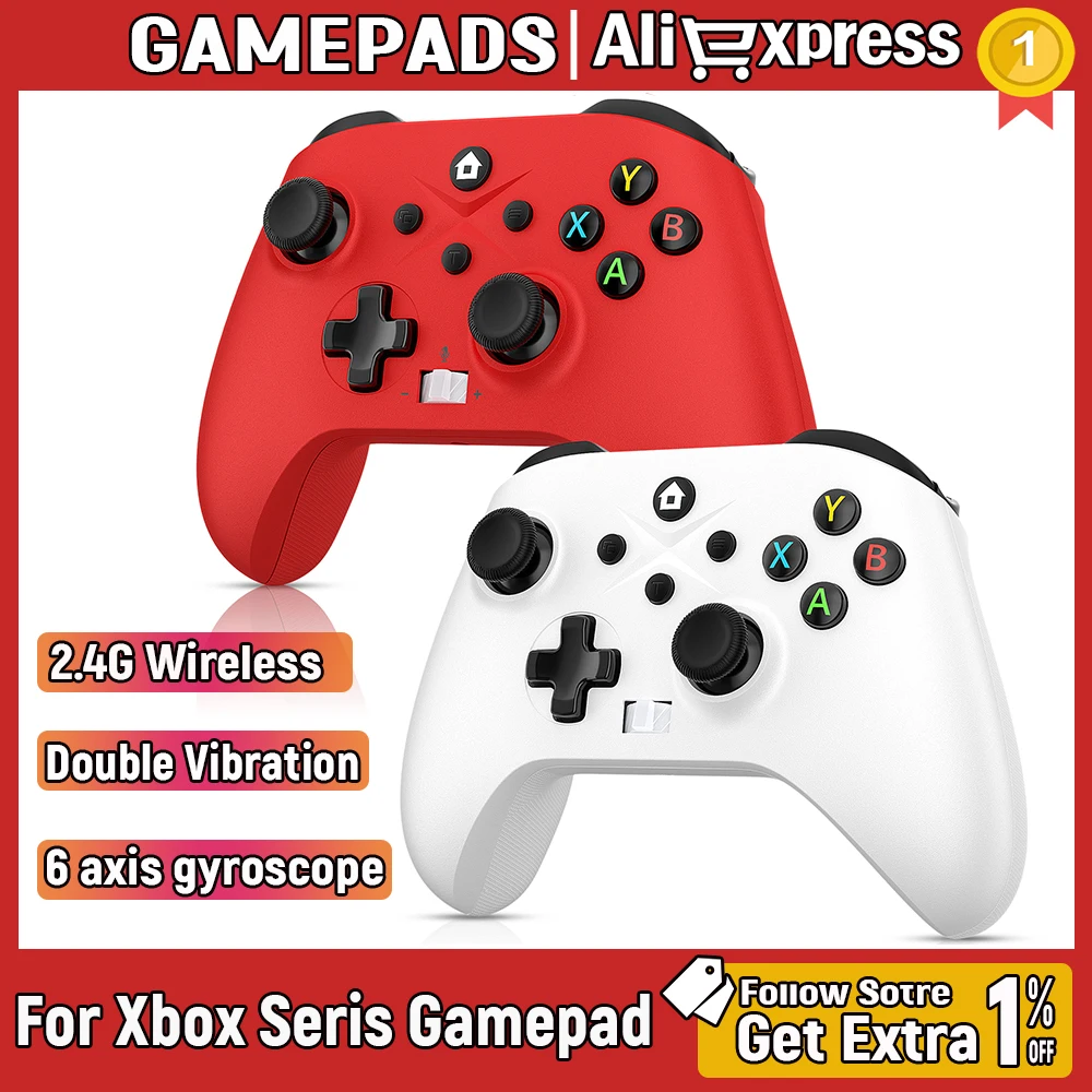 2,4G Wireless-Gamepad für Xbox One, Xbox Series S, X-Controller für Xbox mit Dual-Vibration/Six-Axis-Multi-Game-Xbox-Controller Image
