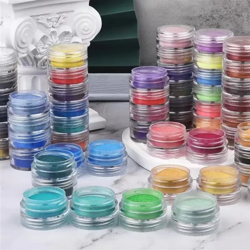 6 Farben/Set Mica-Pulver für Epoxidharz Perlglanz-Epoxidharz-Farbstoff Perlpigment für Nagelkunst, Seifenherstellung, DIY Schmuckherstellung Image