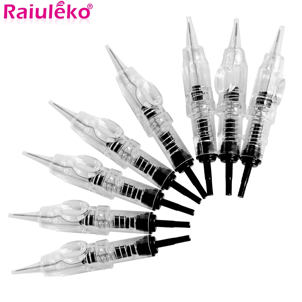 50/100 Stück Einweg-Lippen-Augenbrauen-Tattoo-Nadeln 1R sterilisierte Microneedling-Patronennadeln für Permanent-Make-up-Stiftmaschine Image