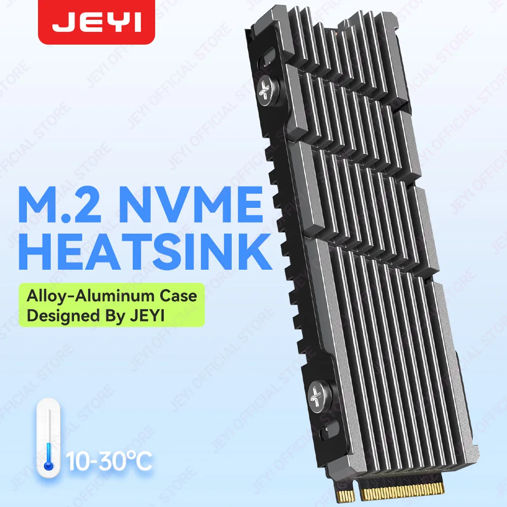 JEYI Cooler II 2280 SSD Kühlkörper M.2 NVME Kühler Magnesium Aluminiumlegierung PC Effizienter Kühler mit thermischem Silikonpad Image