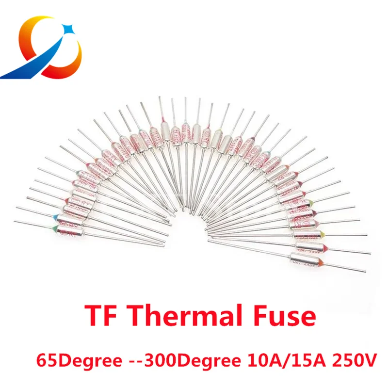 10PCS TF Thermosicherung RY 10A 15A 250V Temperaturregelung Thermostatschalter 120 121 142 155 165 172 216 220 240 280 ℃ Grad Image