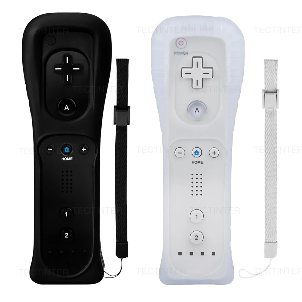 2-in-1 kabellose Bluetooth-Fernbedienung für Wii Wii U Controle Optional Motion Plus Gamepad Nunchuck Set mit Silikonhülle Image