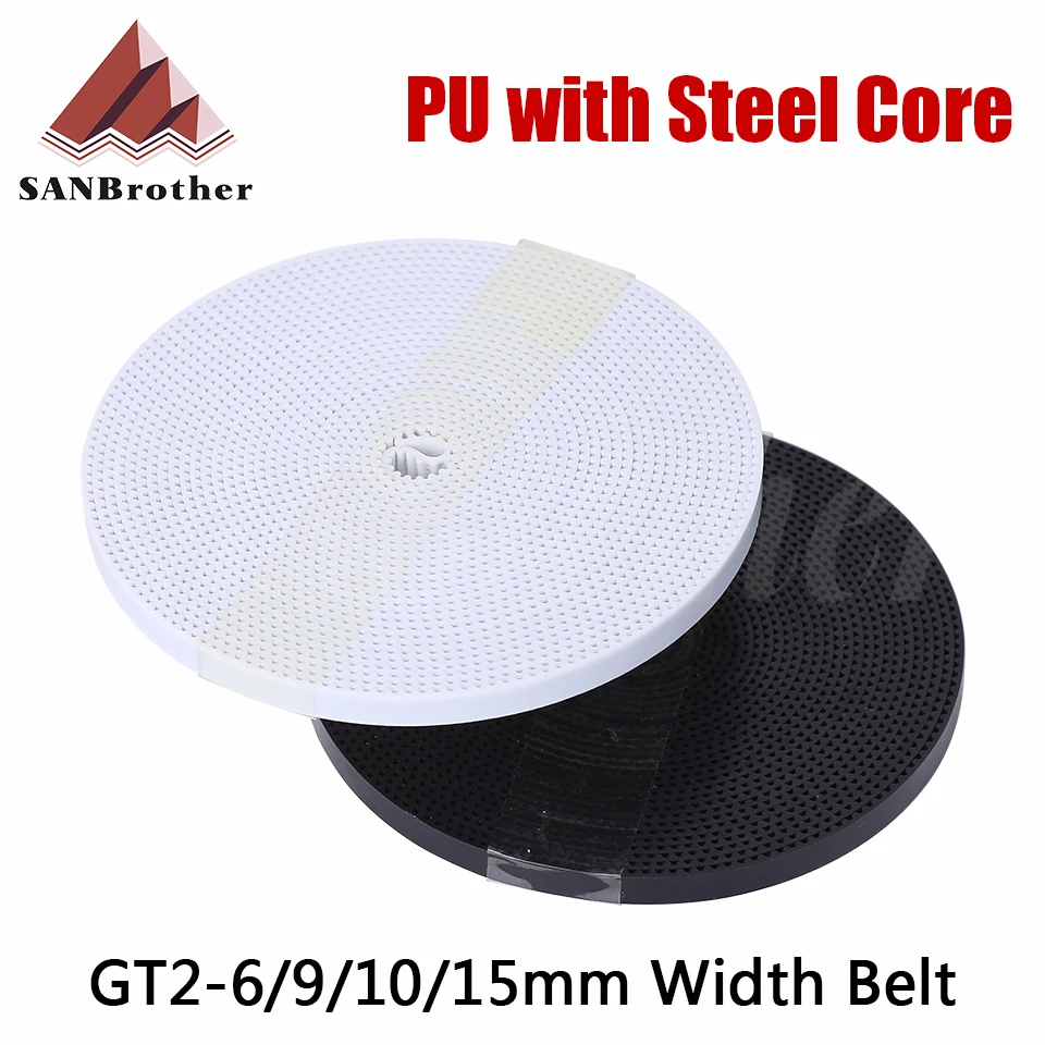 2/5 meter GT2-6mm Offene Zahnriemen Breite 6mm 9mm 10mm GT2 gürtel PU Mit Stahl Kern gürtel 2GT Zahnriemen Für Reprap 3D Drucker Teil Image
