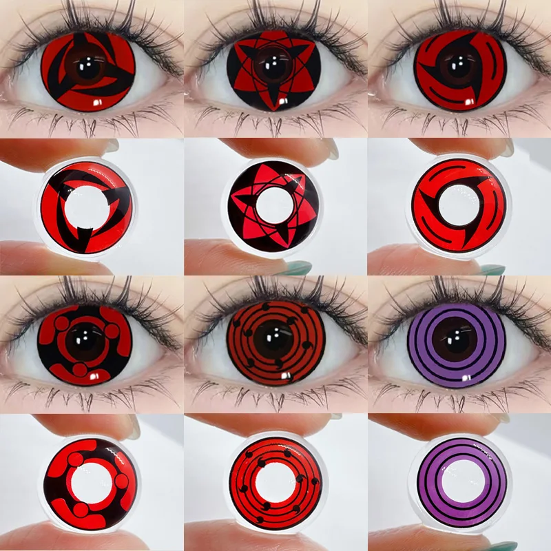 JeweLens 2 Teile/para Kontakte Jährlich Rote Farbe Kontaktlinsen Cosplay Halloween Augenlinsen Image