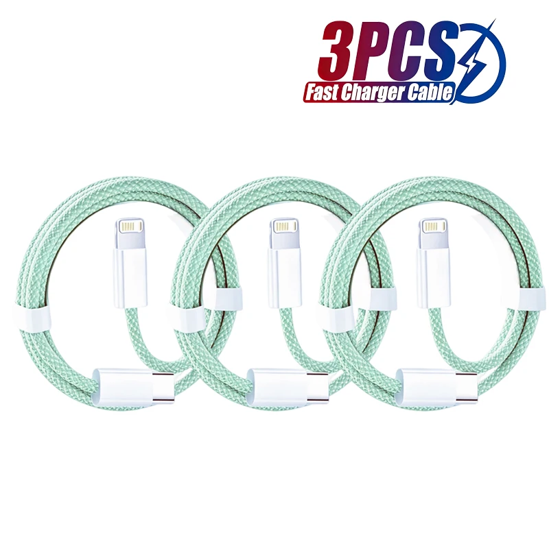 3 Stück PD 30W USB-Kabel für iPhone 14 13 12 11 Pro Max 7 8 14 Plus XS XR, schnelles Laden, USB-C-Kabel, Ladekabel, Datenkabel, Zubehör Image
