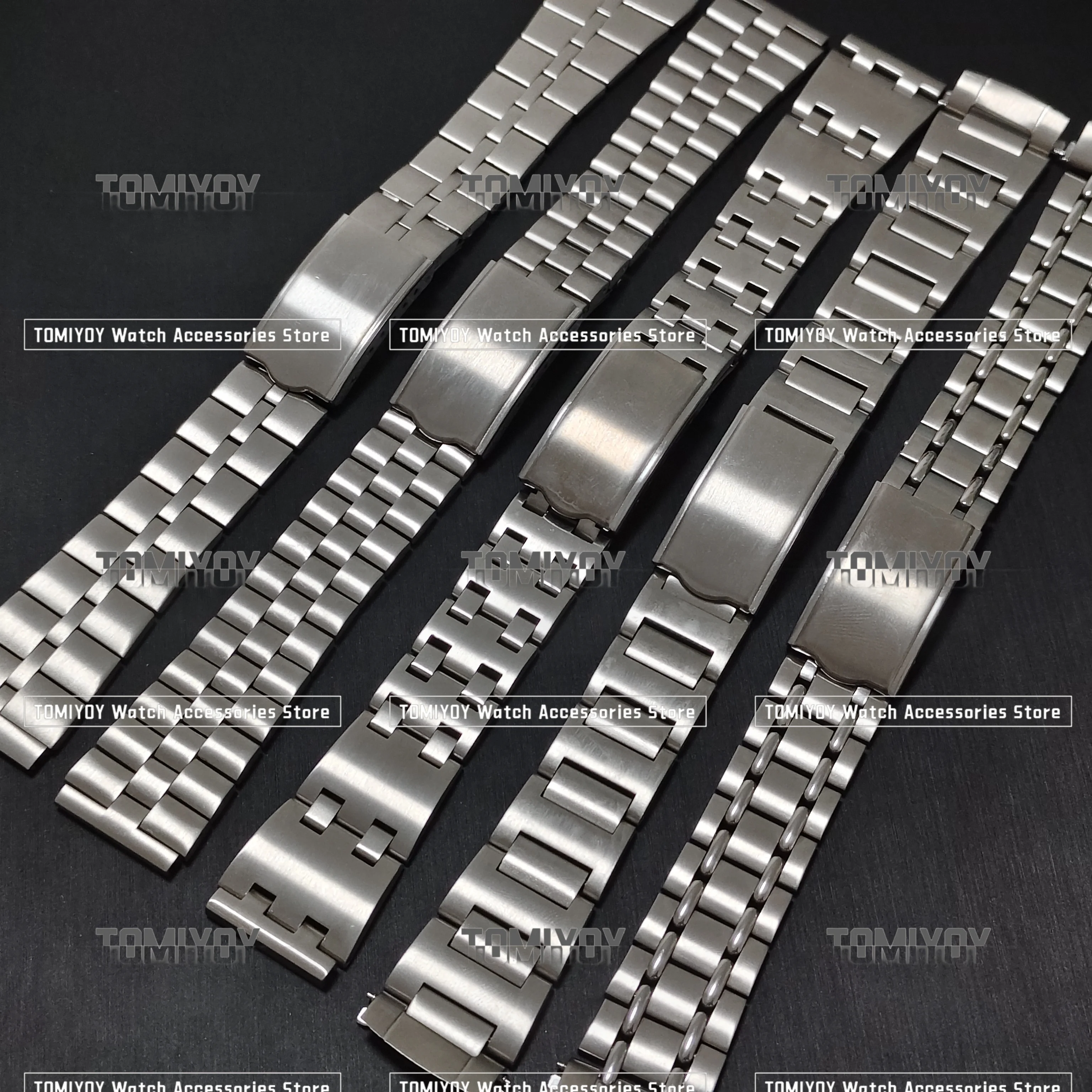 Vintage All Brush Silber Edelstahl Uhrenarmband Armband Silber Passend für Seiko 6139 6138 Uhr