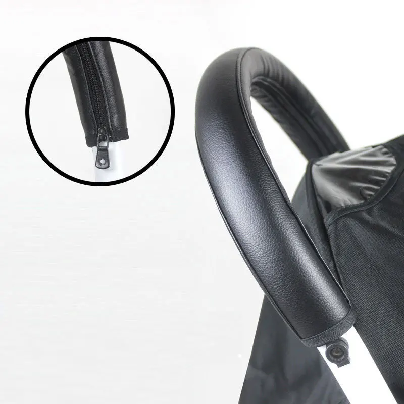 PU Leder Baby Kinderwagen Armlehne Abdeckung Faltbare und Waschbar Zipper Universal Kinderwagen Griff Abdeckungen Kinderwagen Zubehör Image