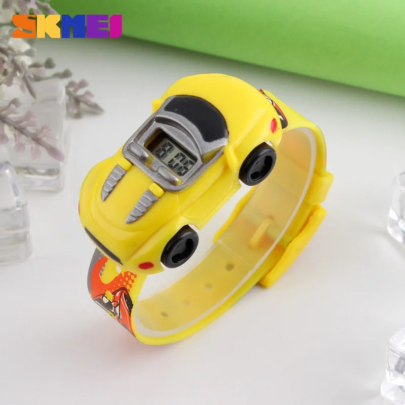 SKMEI Cartoon Spaß Auto Modus Kinder Uhren Bunte Kreative Digitale Datum Zeit Uhr Elektronik Armbanduhr Für Jungen Mädchen Geschenk Image