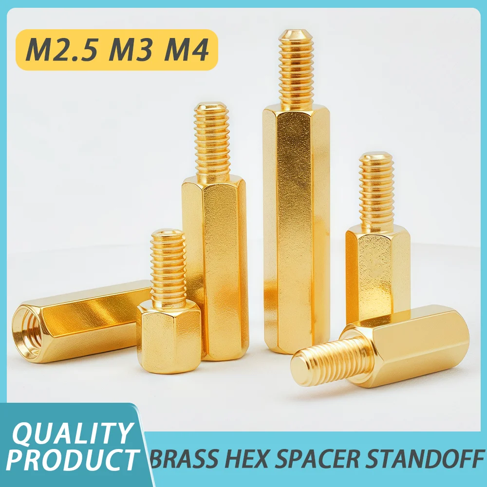 Sechskant Messing Männlich Weiblich Motherboard Abstandshalterung M2,5 M3 M4 Gewinde 6mm Board Rack Stud Gewinde Säule PCB Säule Abstandsschraube Image