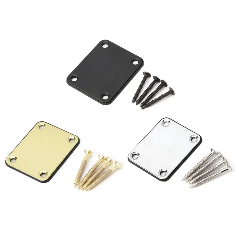1 Set E-Gitarre Halsplatte Fix Tele Gitarre Hals Gelenk Board 4 Schrauben Image