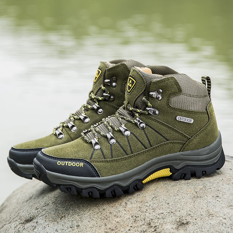 Bestseller Herren High-Top Outdoor Kletterschuhe Herren Sport Wanderschuhe Wasserdichte und rutschfeste Sportschuhe Atmungsaktive Stiefel