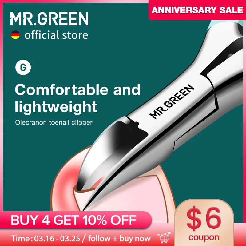 MR. GRÜN eingewachsene Nagel Clippers Zehennagel Cutter Edelstahl Pediküre Tools Dicken Kappe Nagel Korrektur Tief In Nagel Nuten Image