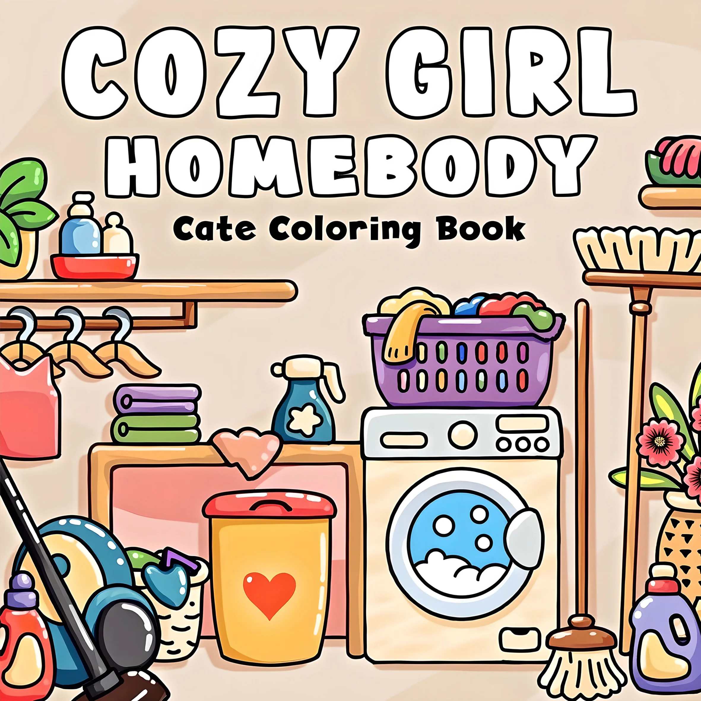 COSY GIRL Malbuch mit kräftigen, einfachen Mustern für Erwachsene, süßes Zeichenbuch, perfektes Geschenk für Party und Geburtstag Image