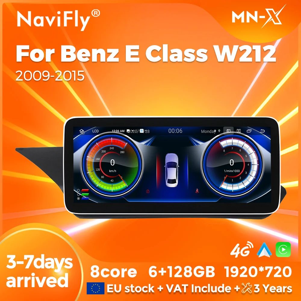 Navifly android 14 auto stereo radio für mercedes benz e klasse w212 e200 e230 e260 s212 multimedia player drahtloses carplay dsp bt Image