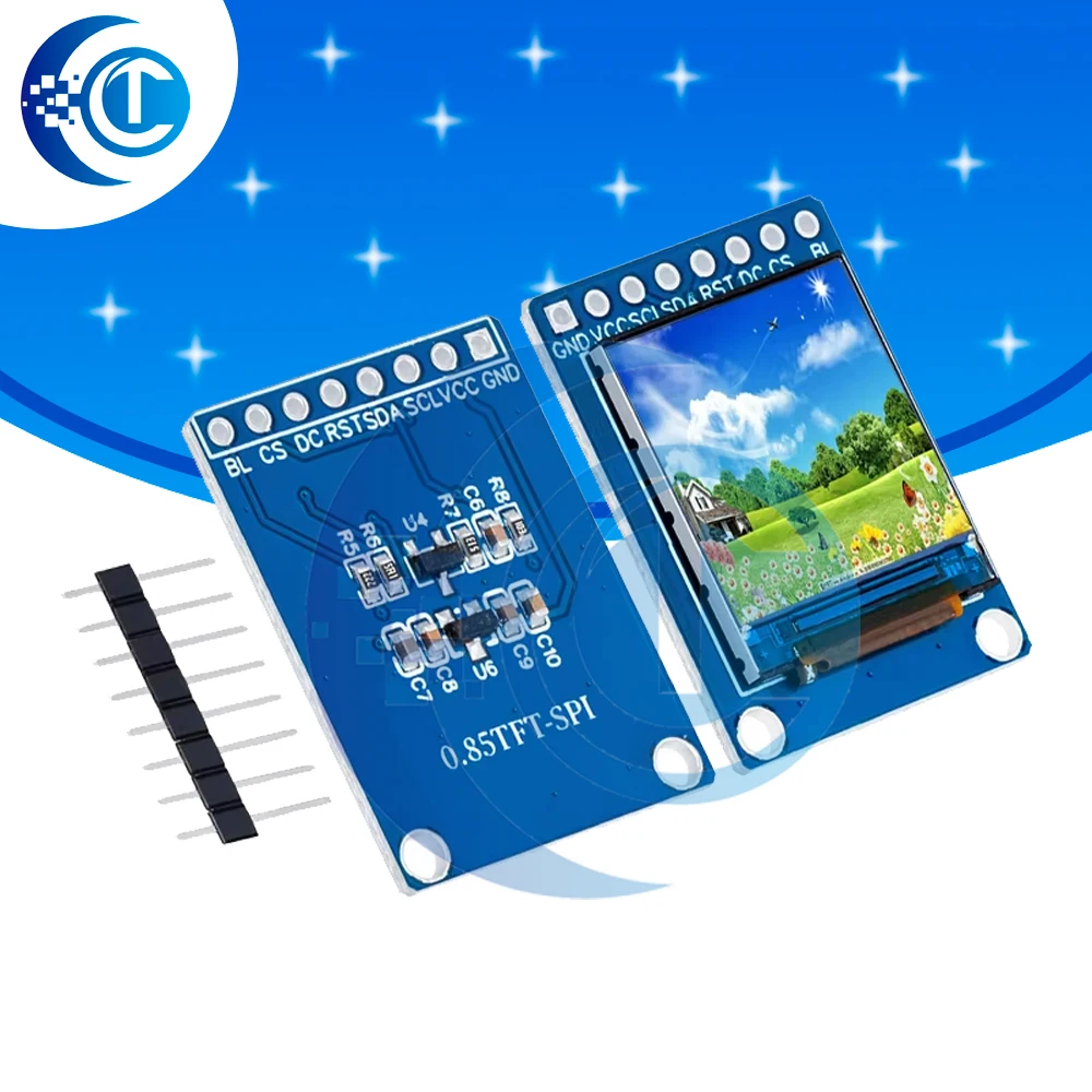 0,85 Zoll 0,85 Zoll Farb-TFT-Anzeigemodul HD IPS LCD LED-Bildschirm 128X128 SPI-Schnittstelle GC9107 Controller für Arduino Image