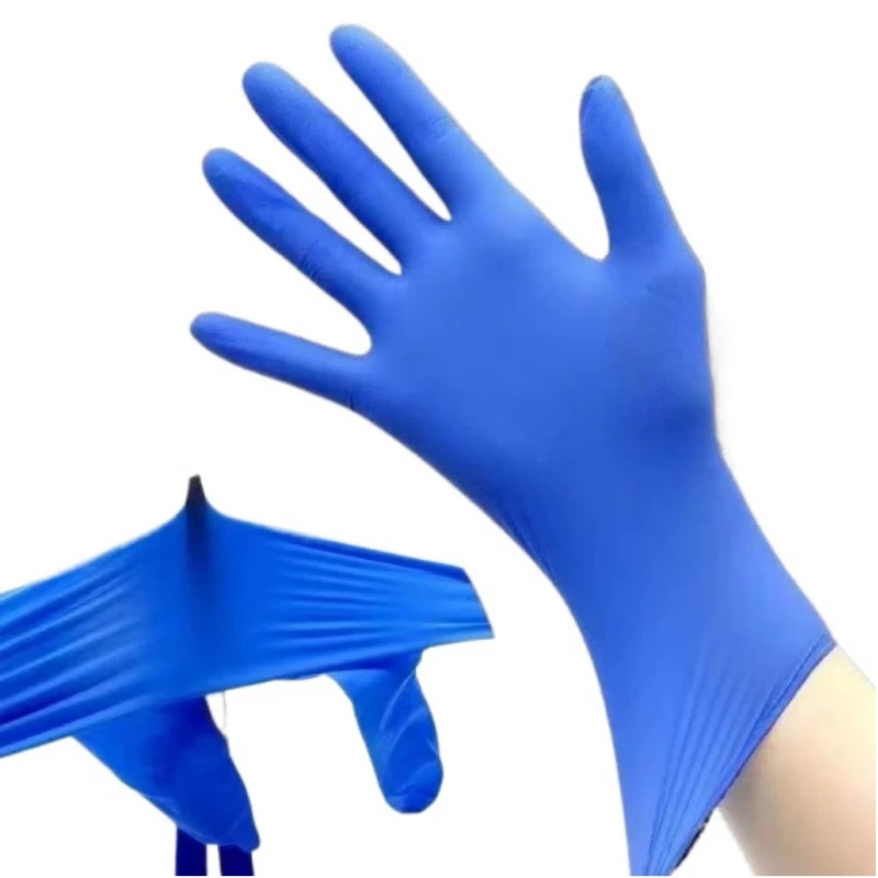 20/50/100PCS Blaue Nitrilhandschuhe Einweg-Sicherheitsarbeitshandschuhe Nicht steril Küche Gartenarbeit Tattoo Industrieller Schutzhandschuh Image