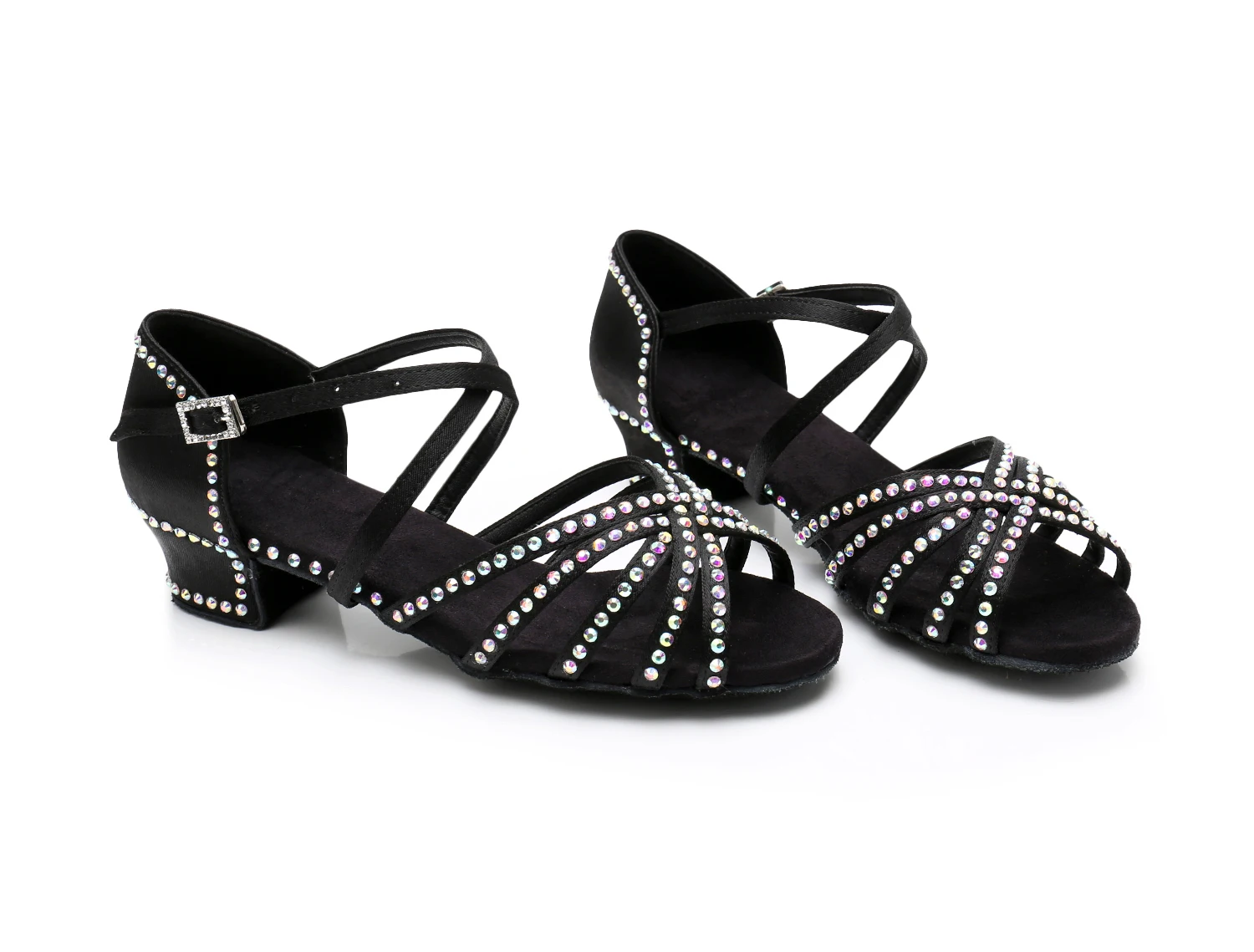 Kinder Latin Dance Schuhe Mädchen Niedrigen Absätzen Tango Salsa Tanzen Schuhe Diamant Satin Ballroom Dance Schuhe 3/4 cm ferse Dropshipping