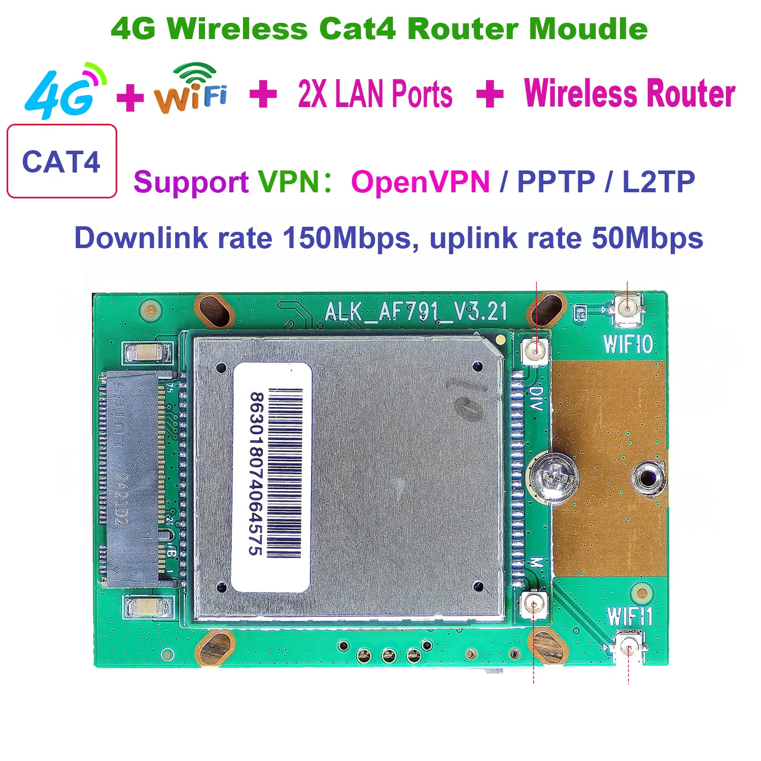 AF791 OpenVPN 4G Wireless Router Modul WLAN-Router VPN-Router 4G IP-Kamera-Router Image