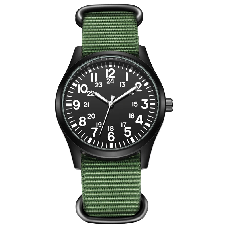 TPW Air Force Field Watch Stoffarmband, 24-Stunden-Anzeige, Quarzwerk, 42 mm Zifferblatt Image