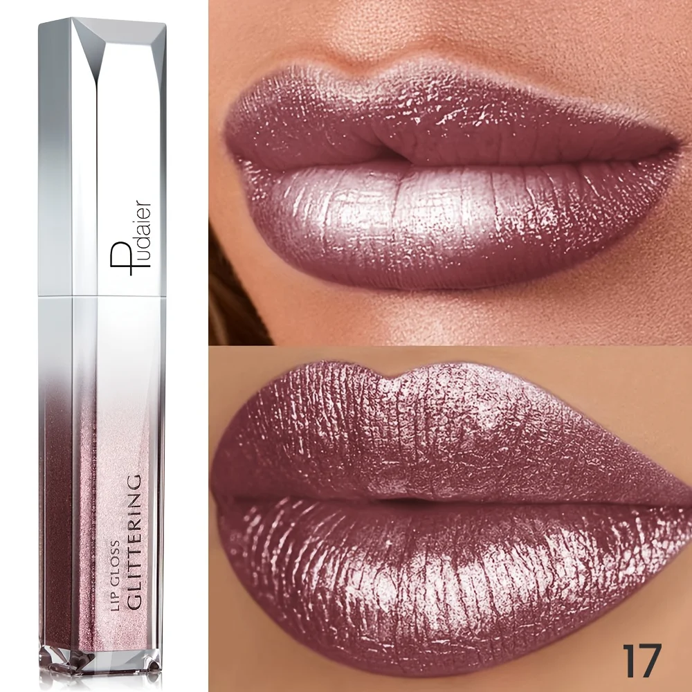 Funkelnder metallischer Lipgloss, wasserfest und langlebig, mattes Lippenstift-Set, nicht klebend, Party-/Festival-Make-up Image