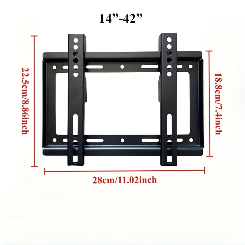 14-42 Zoll TV-Wandhalterung, universelle TV-Halterung, Monitorhalter, verstellbare flache TV-Wandhalterung mit niedrigem Profil für LCD-LED-Monitore Image