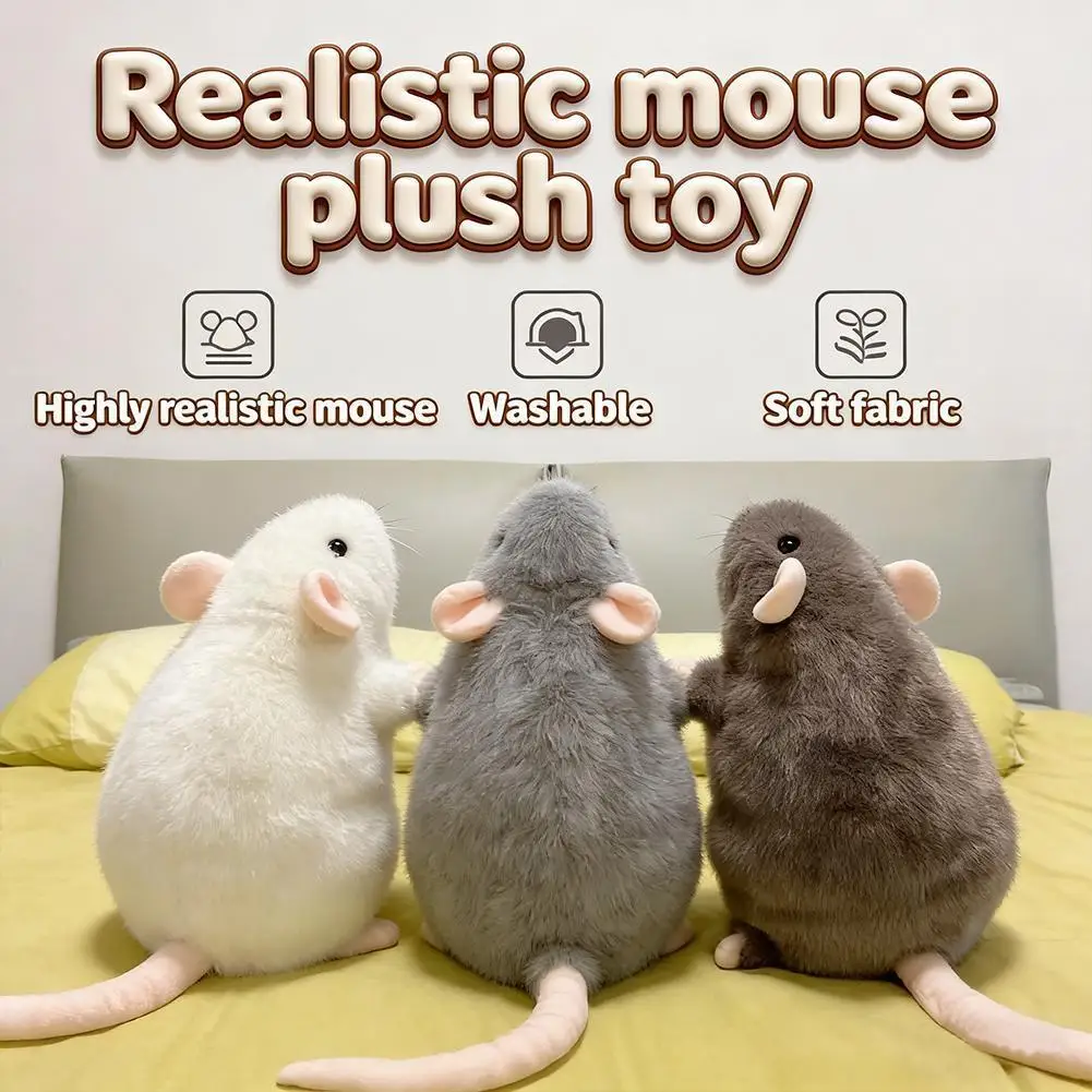 Niedliche 40/90cm Maus-Puppe Plüsch Übergroße Blumenzweig-Rattenpuppe Cartoon Weiche Tierfigur Kinder Geschenk Geburtstag Plüschtier Image