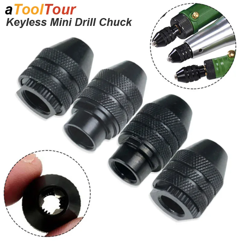 Mini-Multi-Schnellspannbohrfutter-Adapter, Spannzangen-Schraubendreher, 0,5–3,2 mm, Schnellwechselkartusche am Schraubendreher, drei Backen für Dremel Image