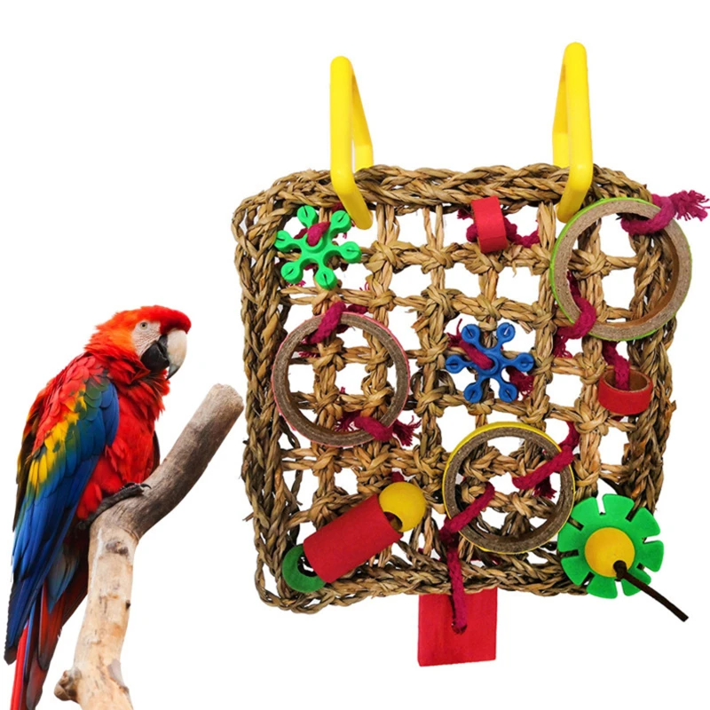 Bunte hängende Papageien-Vogel-Backenzahn-Spielzeugartikel, Papageienbiss, Haustier-Vogelspielzeug für das Papageien-Training, Vogelschaukel, Beißspielzeug Image