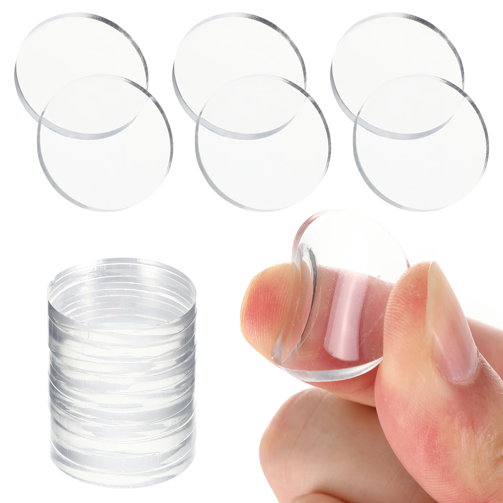 10 stücke Glas Tisch Pad Nicht-Slip Terrasse Tisch Spacer Schrank Stoßstangen Klar Runde Wahser Spacer Dämpfer Pad Möbel stumm Image