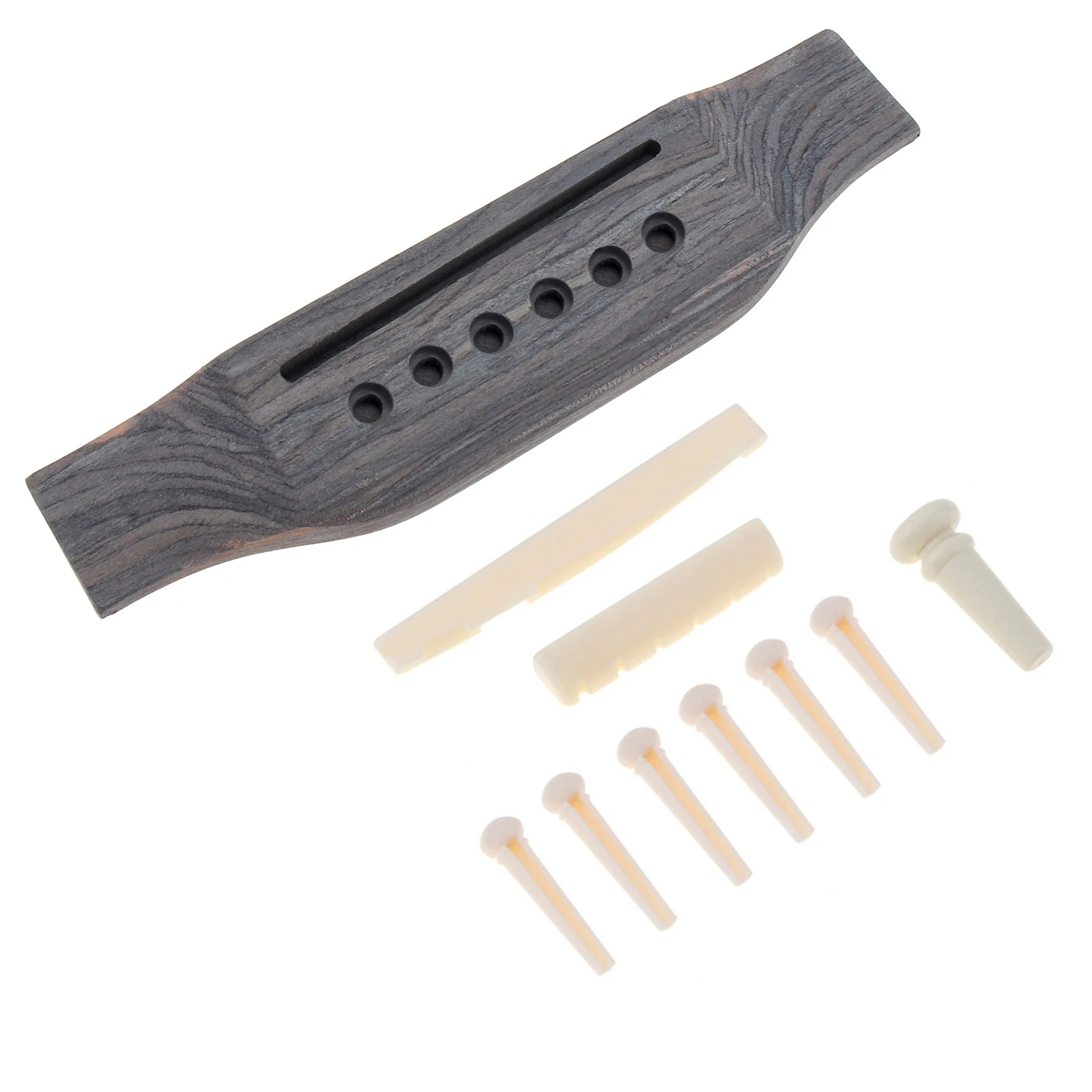 1 Set Holz Akustische Gitarre Brücke Brücke Pins/Sattel/Sattel Sattel Gitarre Teile für 40 41 Zoll Akustische Folk gitarre Image