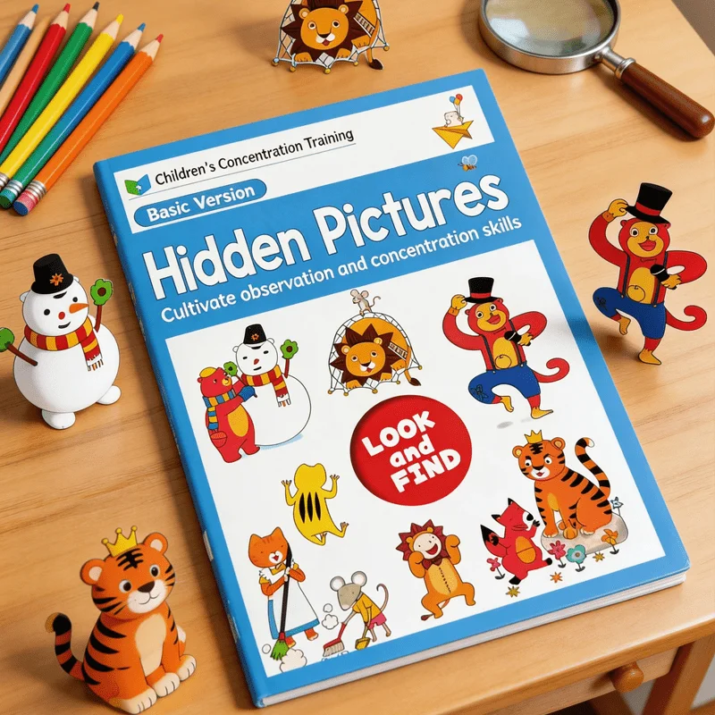 Kinder-Spaß-Suchspielbuch, Versteckte Gegenstände Finden, Ähnliche Gegenstände Erkennen, Interaktives Aktivitätsbuch, Lustige Cartoon-Muster Image