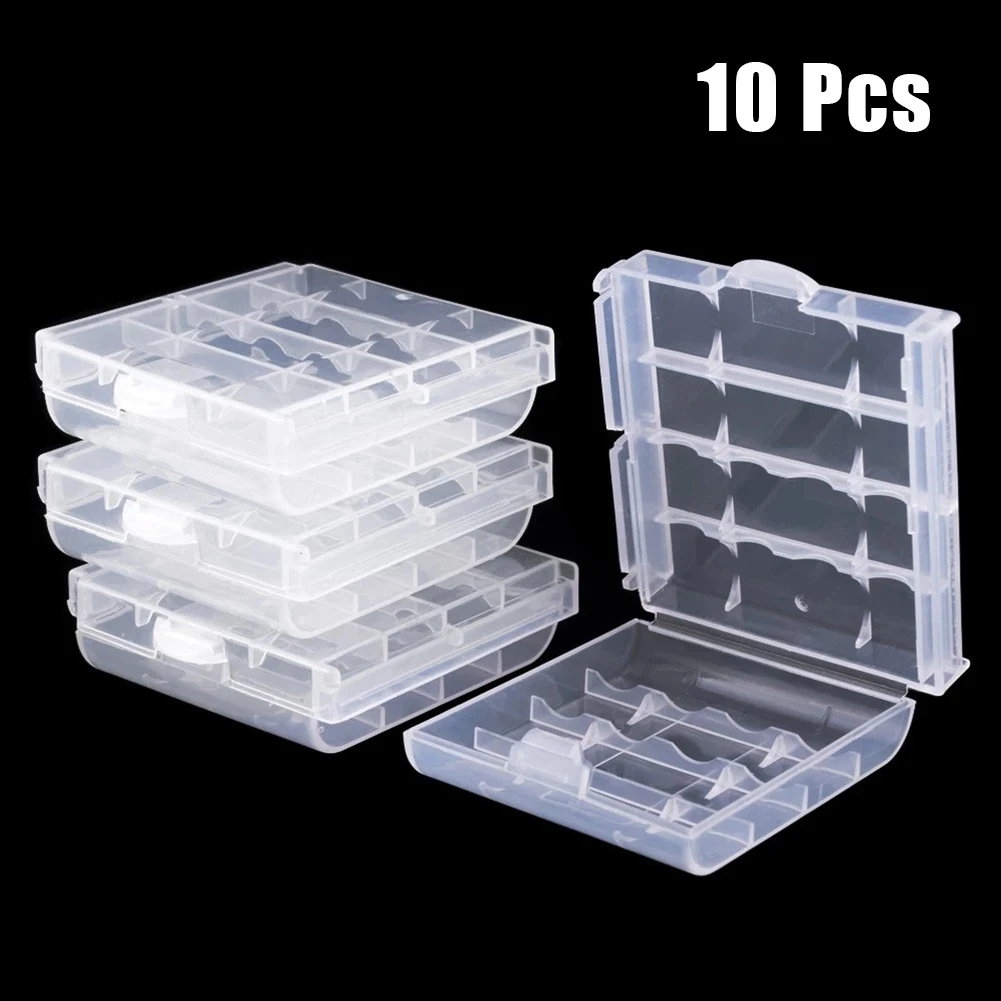 10 Teile/satz Batterie Fall Kunststoff Lagerung Box Für 4xAA 5xAAA Batterien Schutz Fall Abdeckung Werkzeug Container Batterien Teile Image