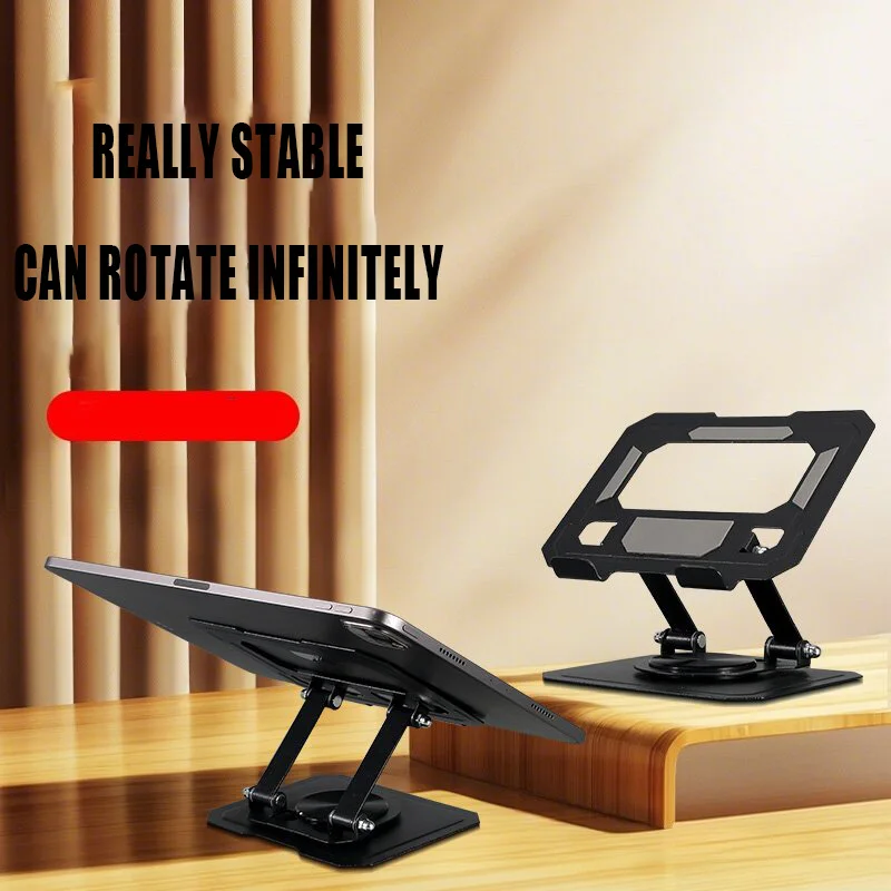 360 ° Drehbarer Tablet-Ständer, verstellbarer, faltbarer Desktop-Ständer, kompatibel mit 4 Image