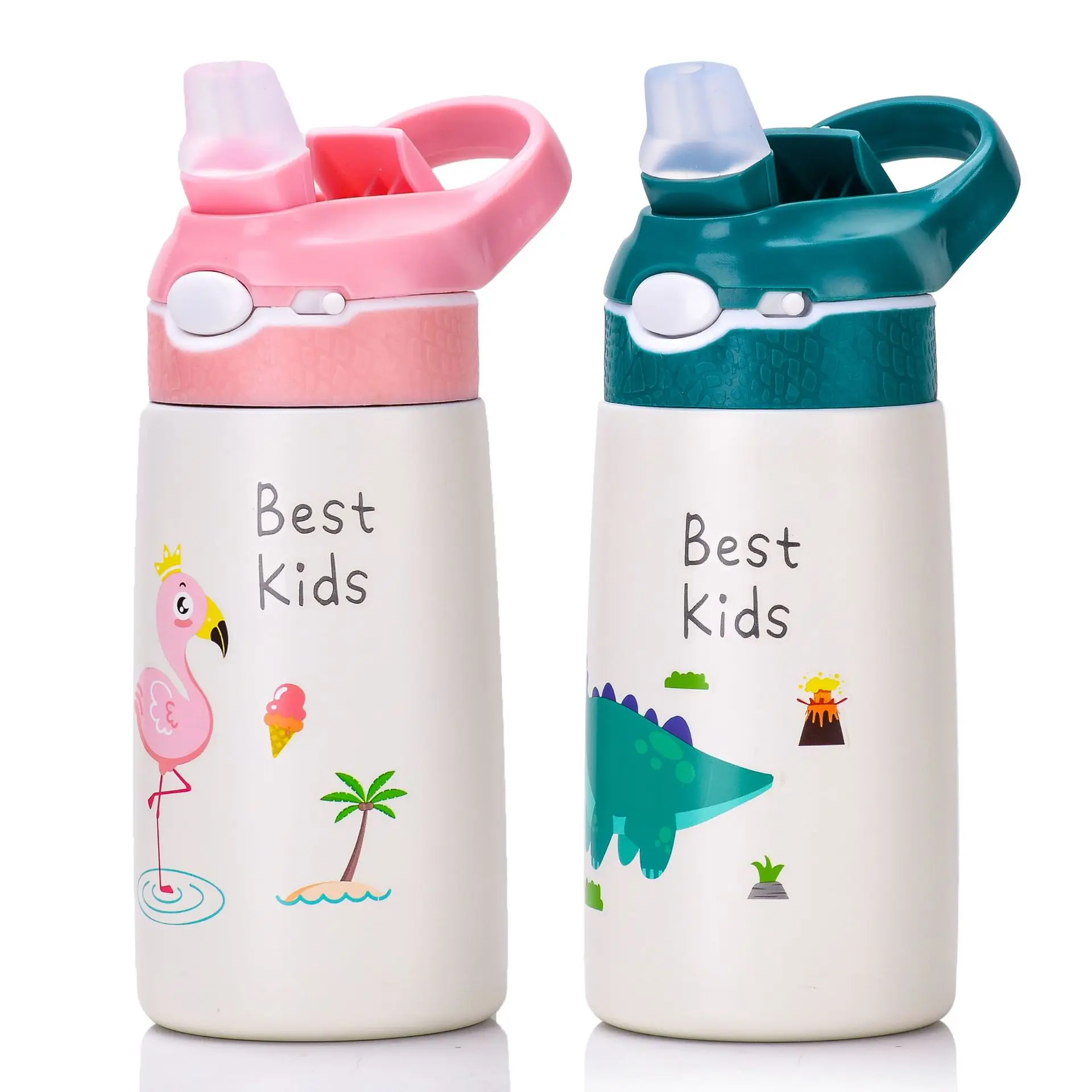 400 ml Kinder Thermos Wasser Flasche Kinder Thermos Becher Baby Ente Billed Stroh 316 Edelstahl Vakuum Flaschen Tumbler Thermo Tasse Image