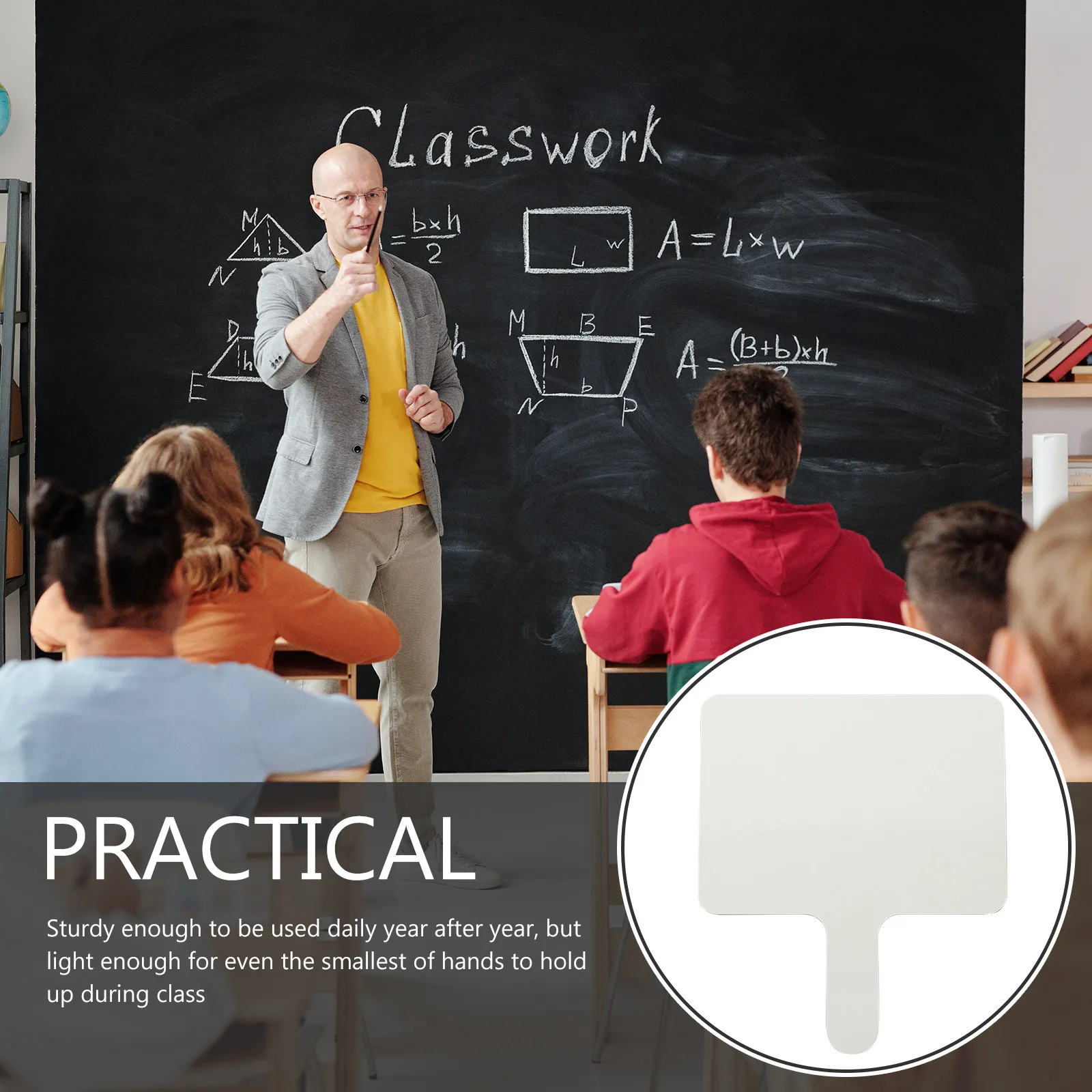 Whiteboard-Schilder zum Auswischen, doppelseitig, für Schüler, Lehrer, Klassenzimmer, leise Antworten, Abstimmungen, Bewertungen, Ranking Image