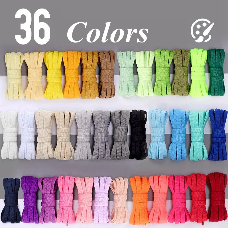 1 Paar 36 Farben Air Force OneAJ1 Schnürsenkel für Turnschuhe, flach, klassisch, original, einfarbig, weiß, schwarz, Schnürsenkel, Basketball, Sportschnürsenkel Image