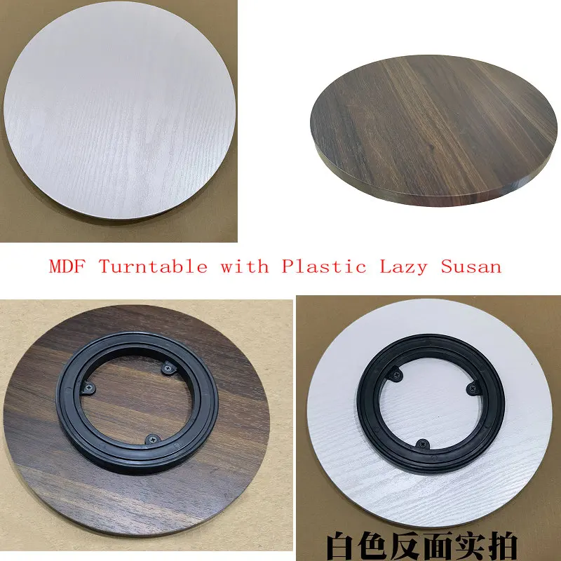 MDF 30/40/50/60 cm Mutter braun oder weiß Farbe Lazy Susan Verpackung Plattenspieler runder Tisch Schwenkplatte Show Base für Boncai Shooting