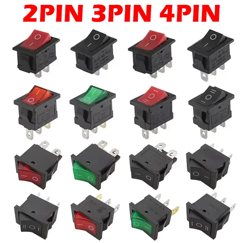 250/125 pcs kcd1 Snap-In Boot Wipp schalter Kippschalter Power SPST Ein-Aus 2/Pin AC V 6a V 10a 2-poliger Positions-Schnapp schalter Image