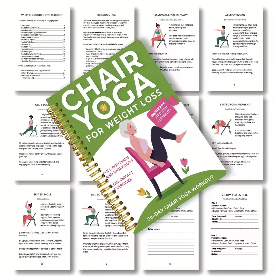 Stuhl-Yoga-Leitfaden zur Gewichtsreduktion, Muskelstärkung und -flexibilität – anfängerfreundliches Training, geeignet für Senioren und Erwachsene Image