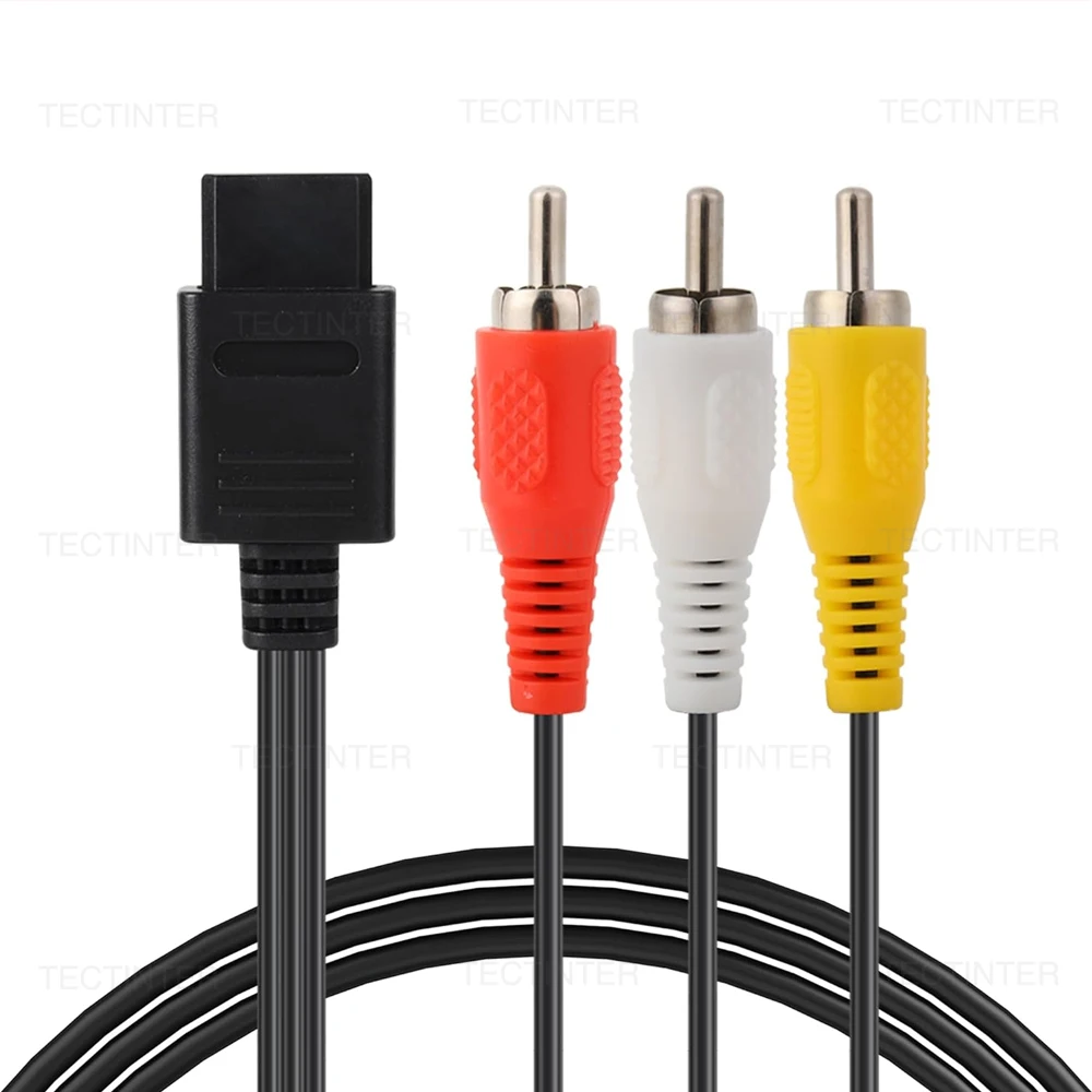 1,8 m langes AV-Kabel, zusammengesetztes Videokabel, 1,8 m lange Linie, kompatibel mit Nintendo 64/N64/GameCube/SNES TV-Spielekonsolen-Zubehör Image