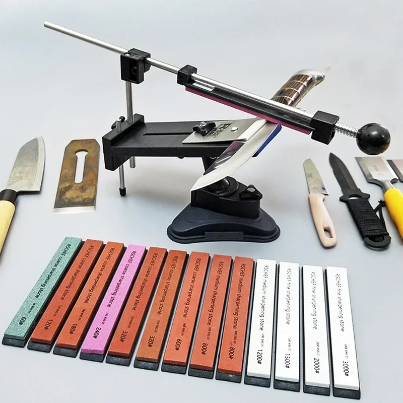 Ruixin Pro Spitzer, professionelles Küchenmesser, festes Winkelstück, hochwertige Steine, Schärfen mit Multi-Stein-Schleifstein-Schleifen Image